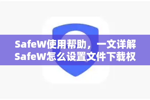 SafeW使用帮助，一文详解SafeW怎么设置文件下载权限，保障数据安全